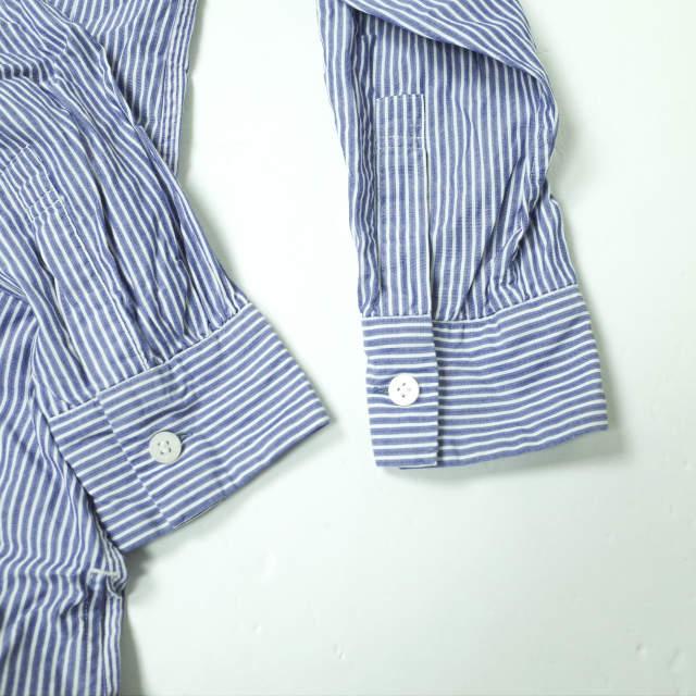 sawa takai サワタカイ 日本製 バンドカラーストライプロングシャツ FW15-3017 XS Blue Stripe 長袖 コットン トップス g11232 |  | 04