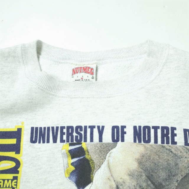 NUTMEG MILLS ナツメグミルズ アメリカ製 90s カレッジスウェット NOTRE DAME FIGHTING' IRISH M Grey ノートルダム大学 アメフト g11290 |  | 03