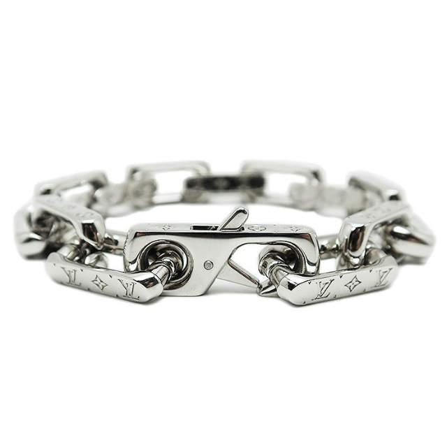 LOUIS VUITTON ルイ・ヴィトン イタリア製 ブレスレット・チェーン モノグラム M64223 シルバー Mサイズ アクセサリー g11297 | 