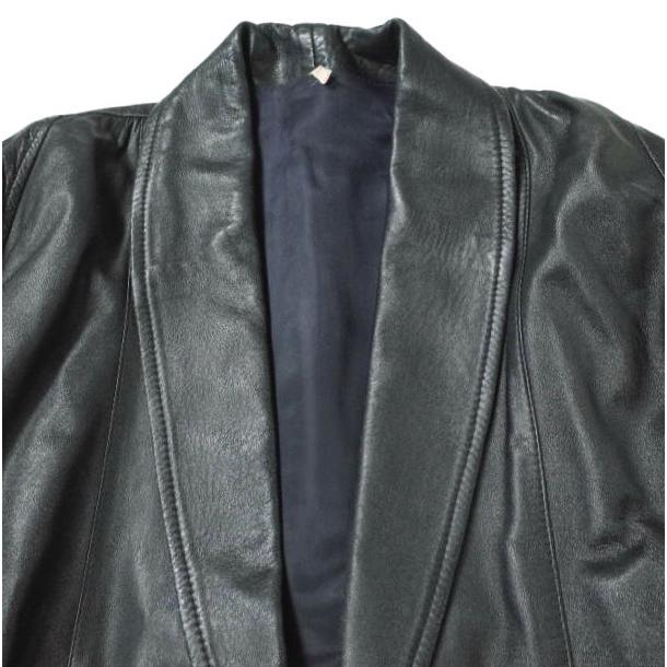 古着 ドルマンスリーブ レザーショールカラージャケット 38 DARK NAVY 革ジャン ヴィンテージ ユニセックス アウター g11326 |  | 02