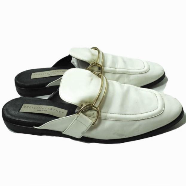 Stella McCartney ステラマッカートニー パテントレザー ビットローファーミュール 36(22.5-23cm) ホワイト エナメル サンダル g11367 |  | 02