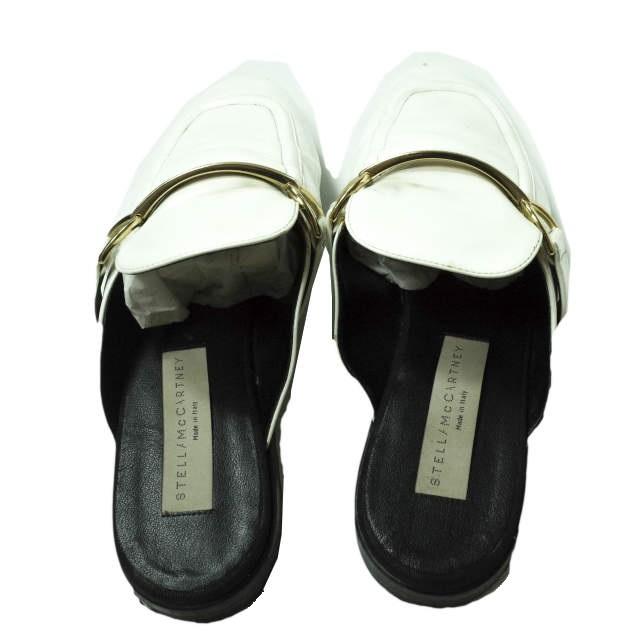 Stella McCartney ステラマッカートニー パテントレザー ビットローファーミュール 36(22.5-23cm) ホワイト エナメル サンダル g11367 |  | 03