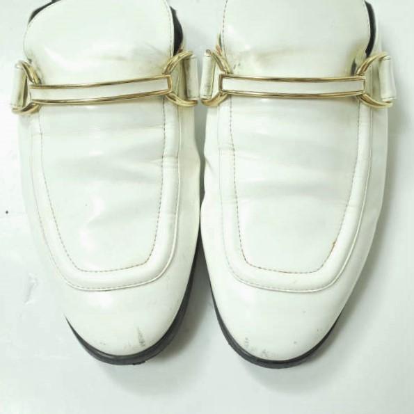 Stella McCartney ステラマッカートニー パテントレザー ビットローファーミュール 36(22.5-23cm) ホワイト エナメル サンダル g11367 |  | 04