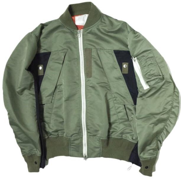 sacai サカイ 22SS Nylon Twill Mix Blouson ナイロンツイルミックスブルゾン 22-02708M 2 OLIVE  MA-1 フライトジャケット g11397 : g11397 : LOOPヤフーショッピング店 - 通販 - Yahoo!ショッピング