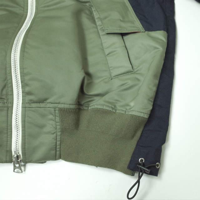 sacai サカイ 22SS Nylon Twill Mix Blouson ナイロンツイルミックスブルゾン 22-02708M 2 OLIVE  MA-1 フライトジャケット g11397