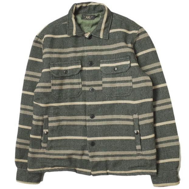 RRL ダブルアールエル STRIPE BLANKET W/NYLON QUILTING SHIRTS RRL ダブルアールエル STRIPE BLANKET W/NYLON QUILTING SHIRTS