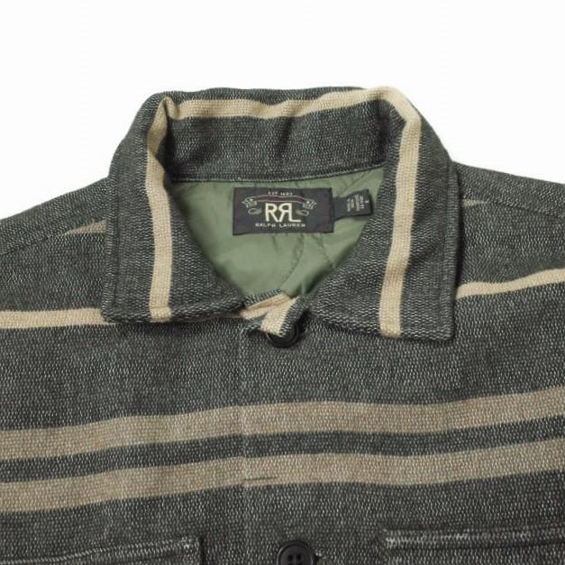 RRL ダブルアールエル STRIPE BLANKET W/NYLON QUILTING SHIRTS RRL ダブルアールエル STRIPE BLANKET W/NYLON QUILTING SHIRTS
