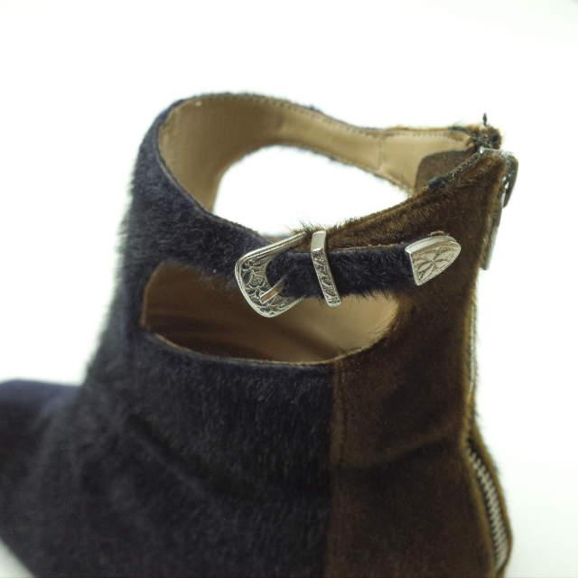 TOGA PULLA トーガ プルラ メタルバックル バイカラーアンクルブーツ 0517G 37(23-23.5cm) NAVY/BLACK/BROWN ファー ショート g11475 |  | 07