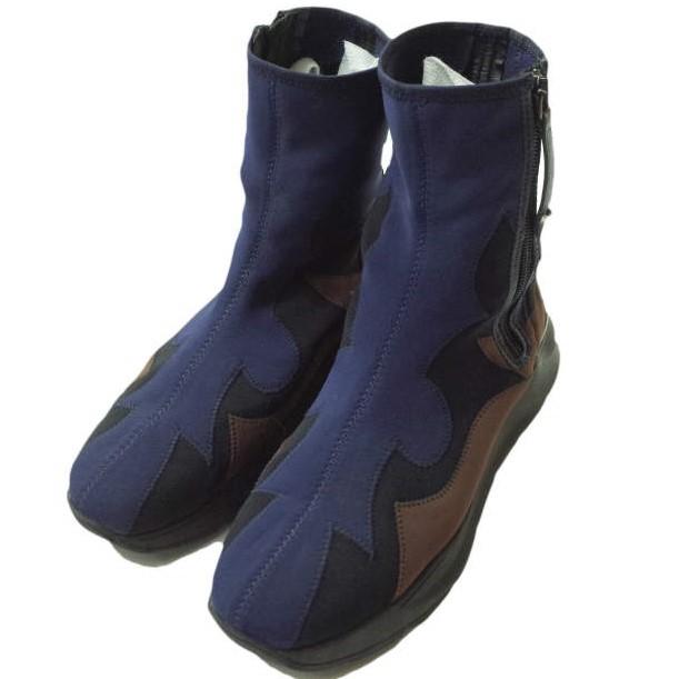 TOGA PULLA トーガ プルラ 2019年製 ネオプレーンサイドジップブーツ 0519G 37(23.5cm) NAVY/BLACK/BROWN ウエスタン スニーカー g11476 | 