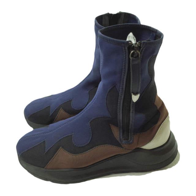 TOGA PULLA トーガ プルラ 2019年製 ネオプレーンサイドジップブーツ 0519G 37(23.5cm) NAVY/BLACK/BROWN ウエスタン スニーカー g11476 |  | 01
