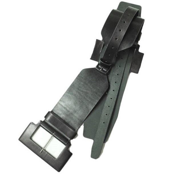 TOGA トーガ レザーバックルワイドベルト ONE SIZE ブラック ARCHIVES g11489 | 