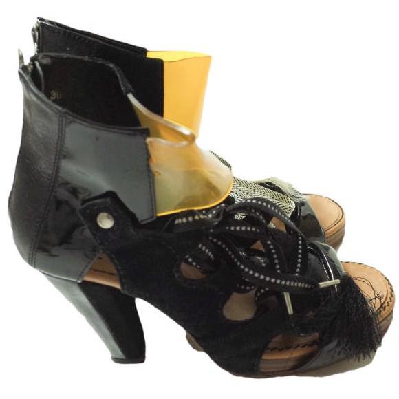 TOGA トーガ 異素材ドッキング レースアップヒールサンダル TA22-AJ522 38(24-24.5cm) ブラック グラディエーター シューズ g11497 |  | 02