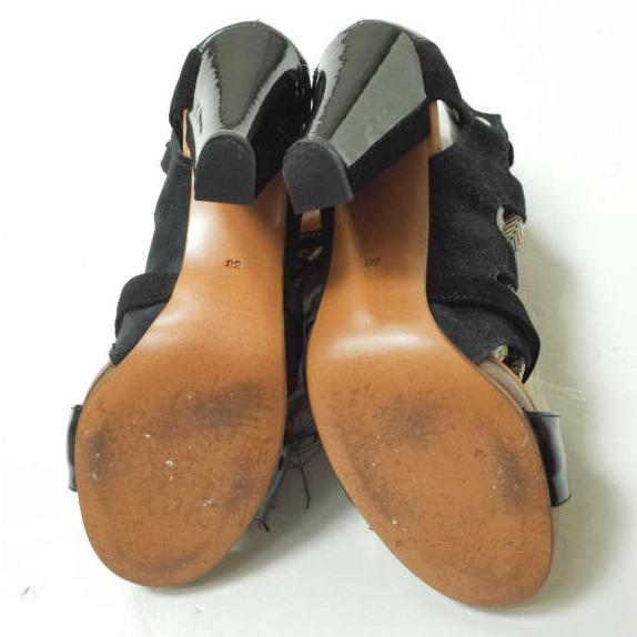 TOGA トーガ 異素材ドッキング レースアップヒールサンダル TA22-AJ522 38(24-24.5cm) ブラック グラディエーター シューズ g11497 |  | 04