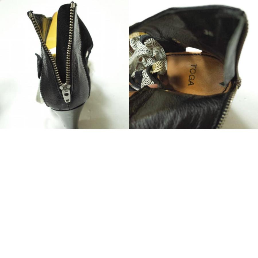 TOGA トーガ 異素材ドッキング レースアップヒールサンダル TA22-AJ522 38(24-24.5cm) ブラック グラディエーター シューズ g11497 |  | 09