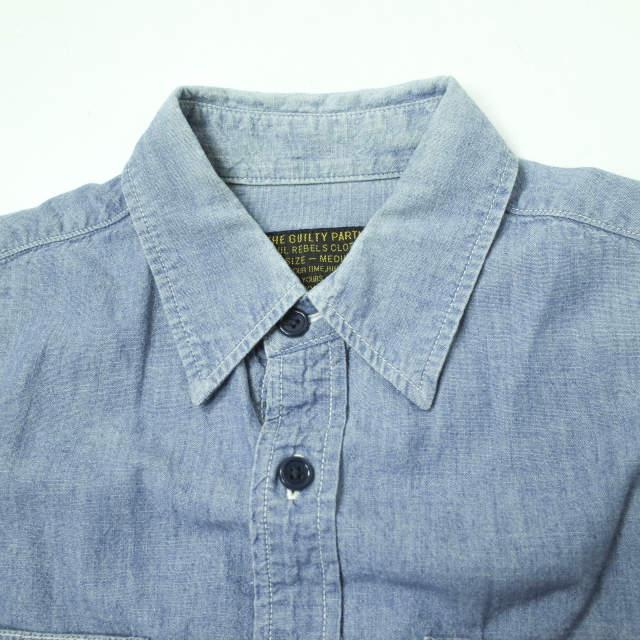 ワコマリア　The Guilty Parties 半袖シャツ 水色 WACKO MARIA ワコマリア 日本製 Chambray Work Shirt
