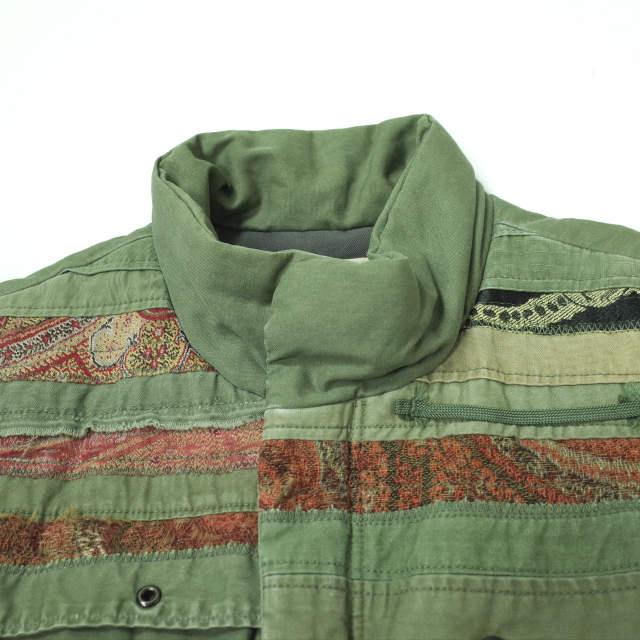 MADE by HEALTH メイドバイヘルス MERROW VEST 民族刺繍 リメイクミリタリー中綿ベスト M オリーブ メローベスト ARMY 解体 再構築 g11532 |  | 03