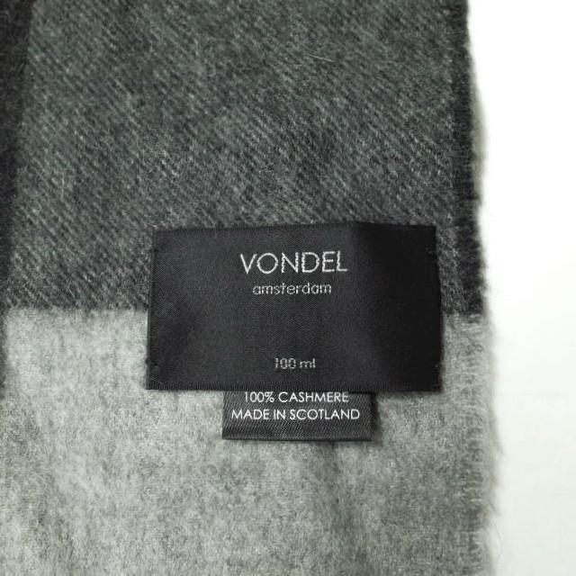 VONDEL フォンデル スコットランド製 カシミヤチェック大判マフラー グレー フリンジ ショール g11649 |  | 02