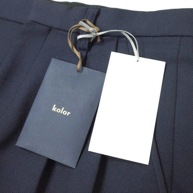新品 kolor カラー 21AW 日本製 Pe/クロップド 2タックパンツ 21WCM-P08101 1 NAVY ワイド テーパード ボトムス g11722 |  | 02