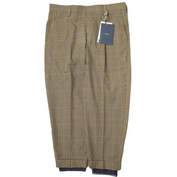 新品 kolor カラー 21SS グレンチェック チュールレイヤード1タックスラックス 21SCMP03102 2 BROWN パンツ