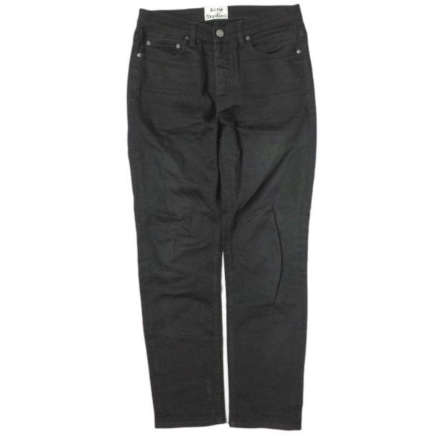 Acne Studios アクネストゥディオズ TOWN STAY CASH スリムテーパードデニムパンツ 29 ブラック ボタンフライ ジーンズ ボトムス g11766 | 