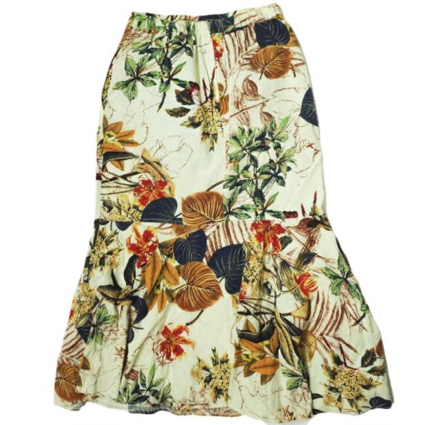 CARICATURE x nano universe カリカチュール ナノユニバース 別注 コットンリネン ボタニカルプリントペプラムスカート S ベージュ g11804 |  | 01