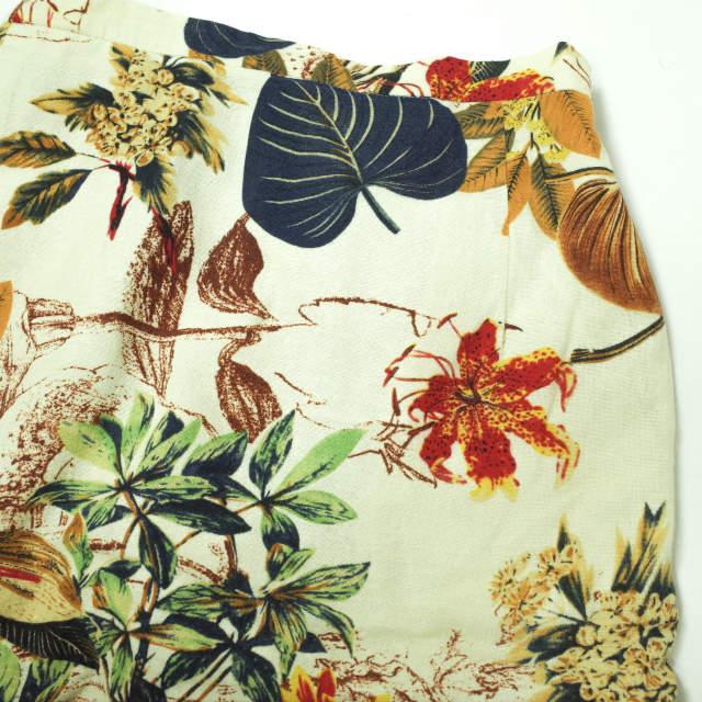 CARICATURE x nano universe カリカチュール ナノユニバース 別注 コットンリネン ボタニカルプリントペプラムスカート S ベージュ g11804 |  | 03