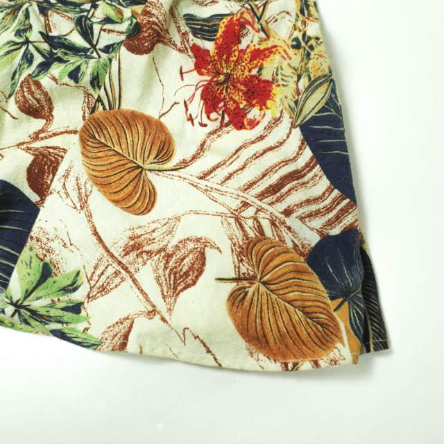 CARICATURE x nano universe カリカチュール ナノユニバース 別注 コットンリネン ボタニカルプリントペプラムスカート S ベージュ g11804 |  | 04