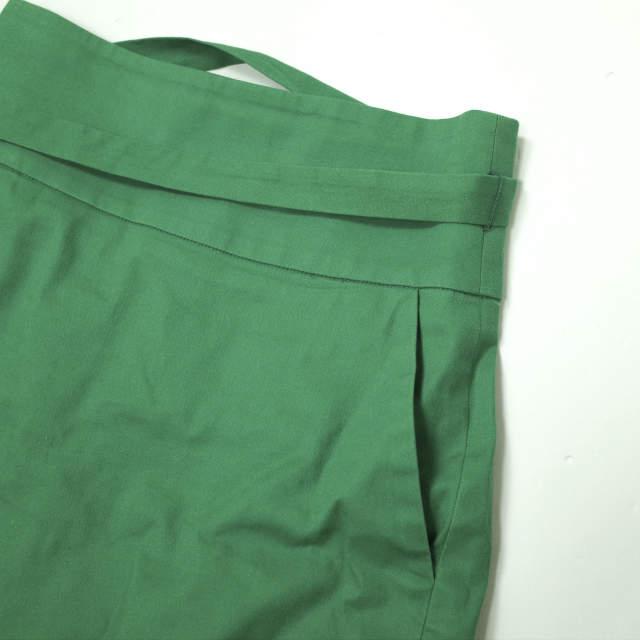 SACRA サクラ 日本製 コットンリネンストレッチ ウエストリボン付き 膝下丈 タイトスカート 118120121 38 グリーン ボトムス g11806 |  | 02