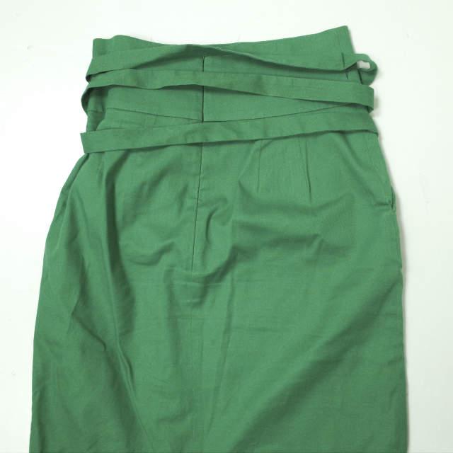 SACRA サクラ 日本製 コットンリネンストレッチ ウエストリボン付き 膝下丈 タイトスカート 118120121 38 グリーン ボトムス g11806 |  | 04