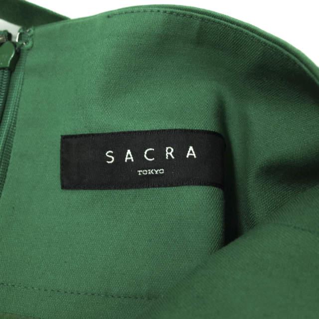 SACRA サクラ 日本製 コットンリネンストレッチ ウエストリボン付き 膝下丈 タイトスカート 118120121 38 グリーン ボトムス g11806 |  | 05