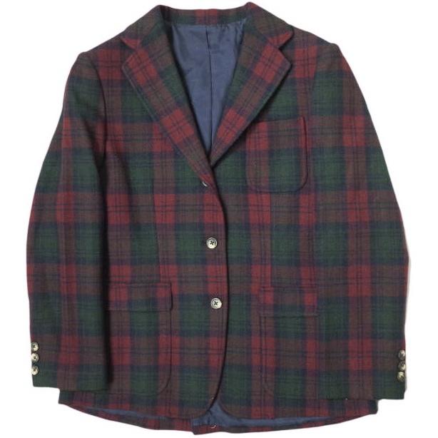 RALPH LAUREN ラルフローレン 90's ウールチェック3Bジャケット 表記なし(S程度) レッド テーラード 小杉産業 アウター g11926 | 