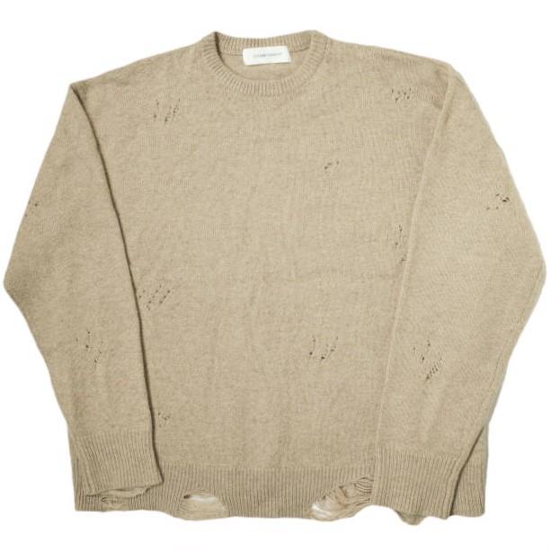 GOODBETTERBEST グッドベターベスト ダメージニット GB17-12X040 2 ベージュ セーター クルーネック プルオーバー アーバンリサーチ g11999 | 