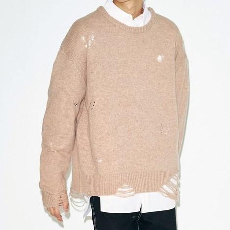 GOODBETTERBEST グッドベターベスト ダメージニット GB17-12X040 2 ベージュ セーター クルーネック プルオーバー アーバンリサーチ g11999 |  | 07