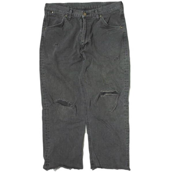 Ron Herman x Wrangler ロンハーマン ラングラー 別注 日本製 クラッシュ加工クロップドデニムパンツ WS0057 M FADE BLACK ジーンズ g12013 | 