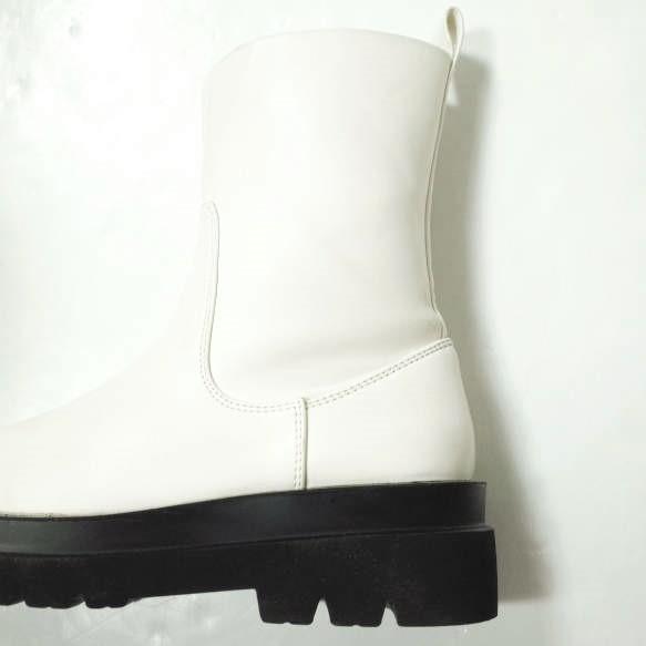 ADAM ET ROPE アダムエロペ 21AW トラックソールストレッチブーツ GAA51550 38(24cm) ホワイト サイドジップ シューズ g12065 |  | 06