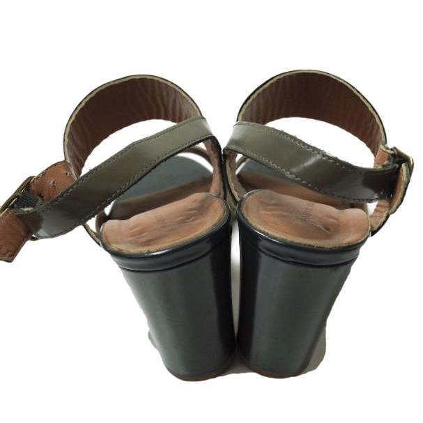 FABIO RUSCONI ファビオルスコーニ イタリア製 MAR427 チャンキーヒールレザーストラップサンダル 37(23.5cm) NAVY シューズ g12077 |  | 03