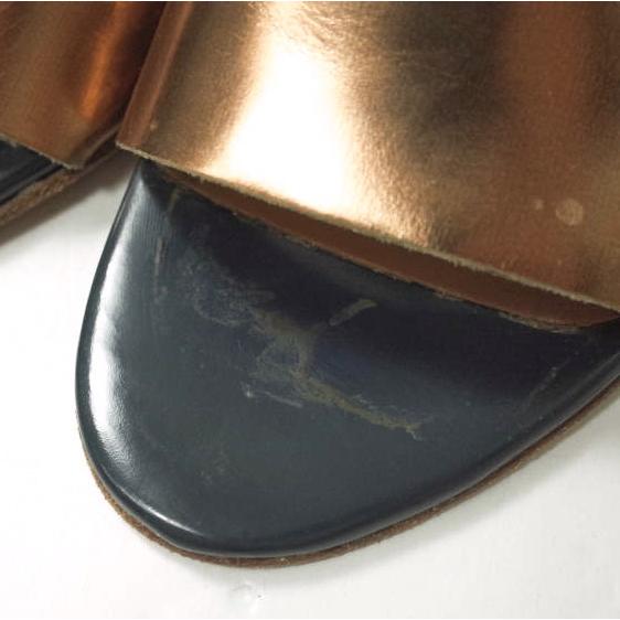 FABIO RUSCONI ファビオルスコーニ イタリア製 MAR427 チャンキーヒールレザーストラップサンダル 37(23.5cm) NAVY シューズ g12077 |  | 06