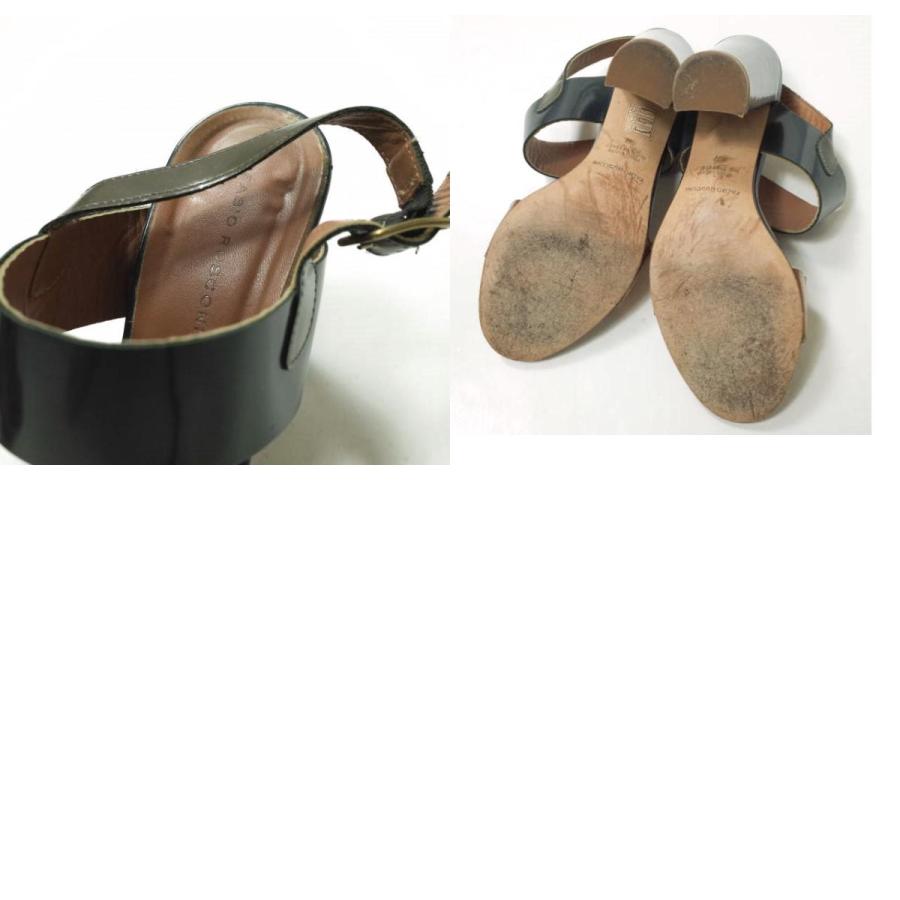 FABIO RUSCONI ファビオルスコーニ イタリア製 MAR427 チャンキーヒールレザーストラップサンダル 37(23.5cm) NAVY シューズ g12077 |  | 09