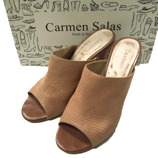 Carmen Salas カルメンサラス スペイン製 503 レザーヒールサンダル 37(23.5cm) ピンク シューズ g12079 | 