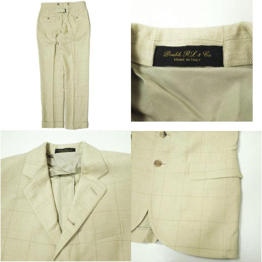 RRL ダブルアールエル SILK×LINEN WINDOWPANE BRYANT SUITS - MADE IN ITALY ウィンドウペン 3ピーススーツ ベージュ Double RL g12081 |  | 06