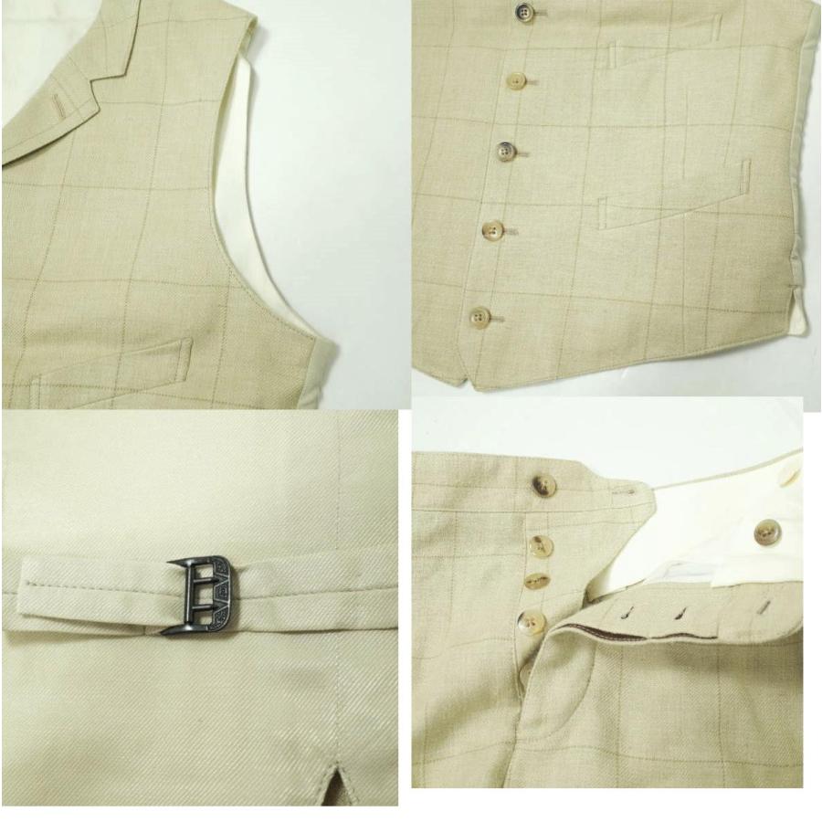 RRL ダブルアールエル SILK×LINEN WINDOWPANE BRYANT SUITS - MADE IN ITALY ウィンドウペン 3ピーススーツ ベージュ Double RL g12081 |  | 08