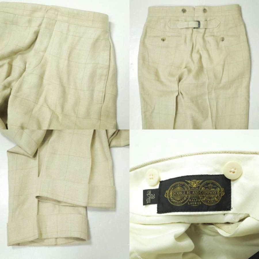 RRL ダブルアールエル SILK×LINEN WINDOWPANE BRYANT SUITS - MADE IN ITALY ウィンドウペン 3ピーススーツ ベージュ Double RL g12081 |  | 09