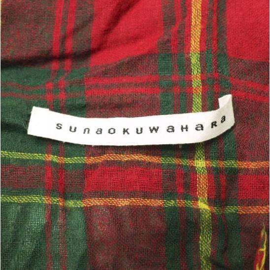 sunaokuwahara スナオクワハラ タータンチェックフリンジストール レッド マフラー g12120 |  | 02