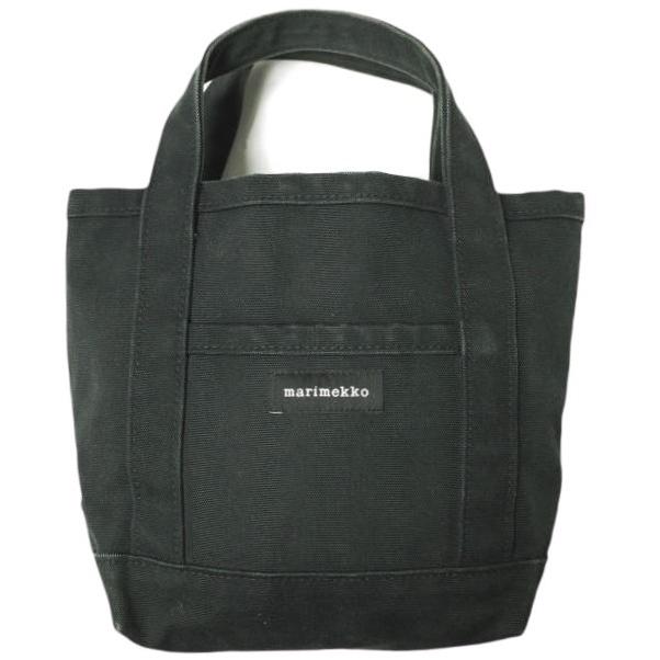 marimekko マリメッコ MINI PERUSKASSI 2 キャンバスミニトートバッグ BLACK ハンドバッグ カバン g12121 | 