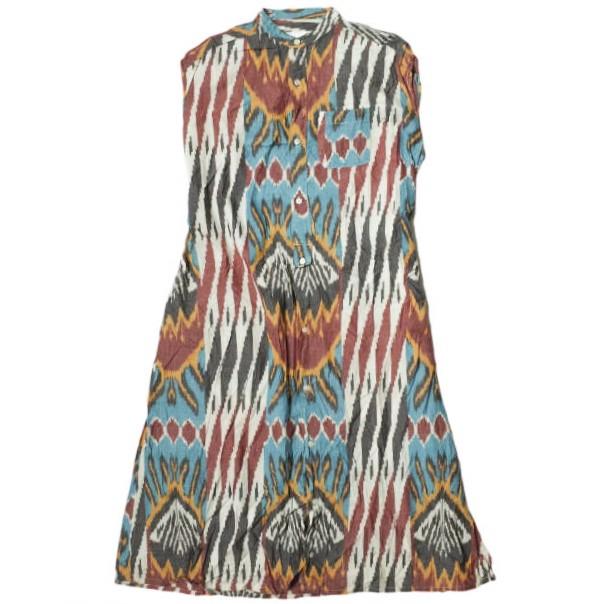 Engineered Garments エンジニアードガーメンツ 22SS イカット柄 ノースリーブバンドカラーワンピース 1 ロング ドレス g12135 | 