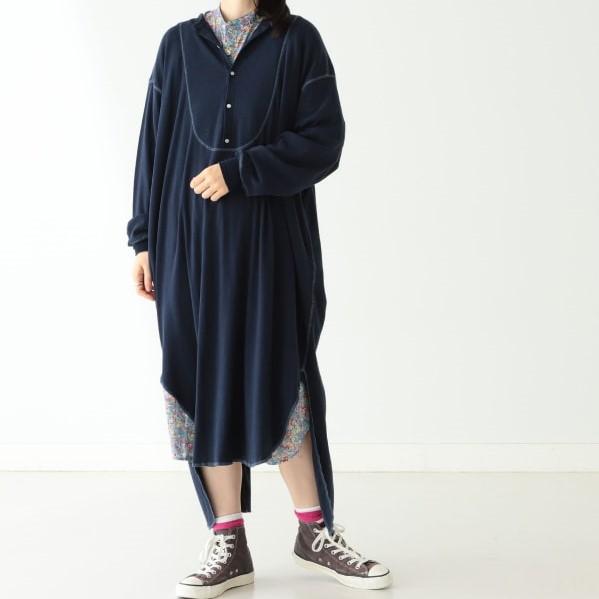BEAMS BOY ビームスボーイ 22AW リブ ユーロヴィンテージ ワンピース 13-26-0003-101 ONE SIZE ネイビー 長袖 トップス g12145 |  | 08