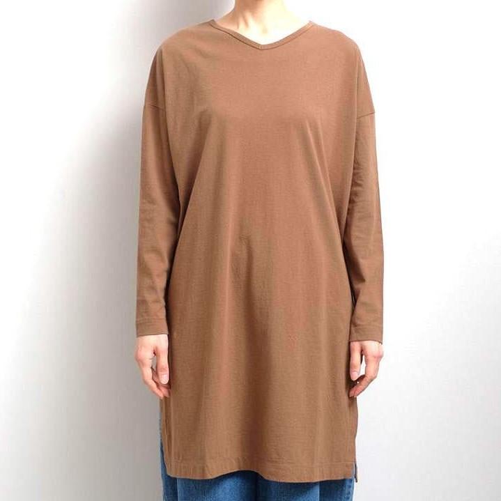 新品 LAITERIE レイトリー 日本製 USE天竺 2WAYロングプルオーバー LC20403 38 MOCHA 長袖 Vネック ワンピース トップス g12158 |  | 07