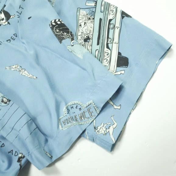 Porter Classic ポータークラシック 21SS 日本製 ALOHA SHIRT STRONG WOMEN ＆ RUSS アロハシャツ M BLUE 半袖 オープンカラー g12178 |  | 03