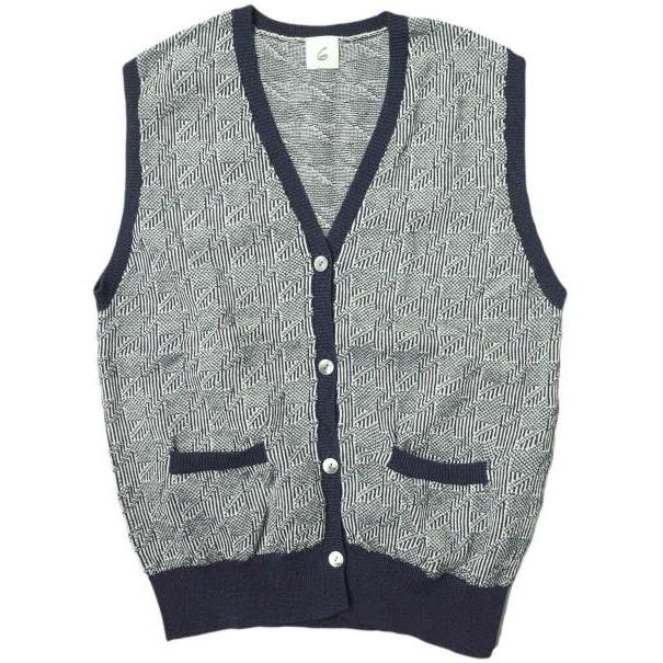 6 ROKU BEAUTY＆YOUTH ロク ビューティーアンドユース 21SS CHIDORI KNIT VEST 千鳥格子ニットベスト 8618-299-0077 FREE NAVY g12214 | 