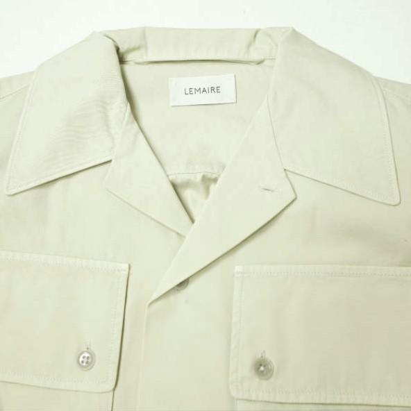 新品 LEMAIRE ルメール 22SS MILITARY SHIRT オープンカラー ミリタリーシャツ M221 SH190 LF699 46 OVERCAST GREY 開襟 ギャバジン g12290 |  | 04